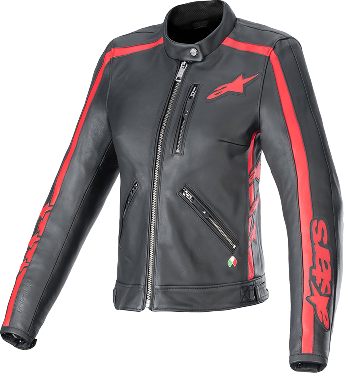 ALPINESTARS Stella Dyno Leather Jacket - Black/Haute Red - XL 3113924-1346-XL