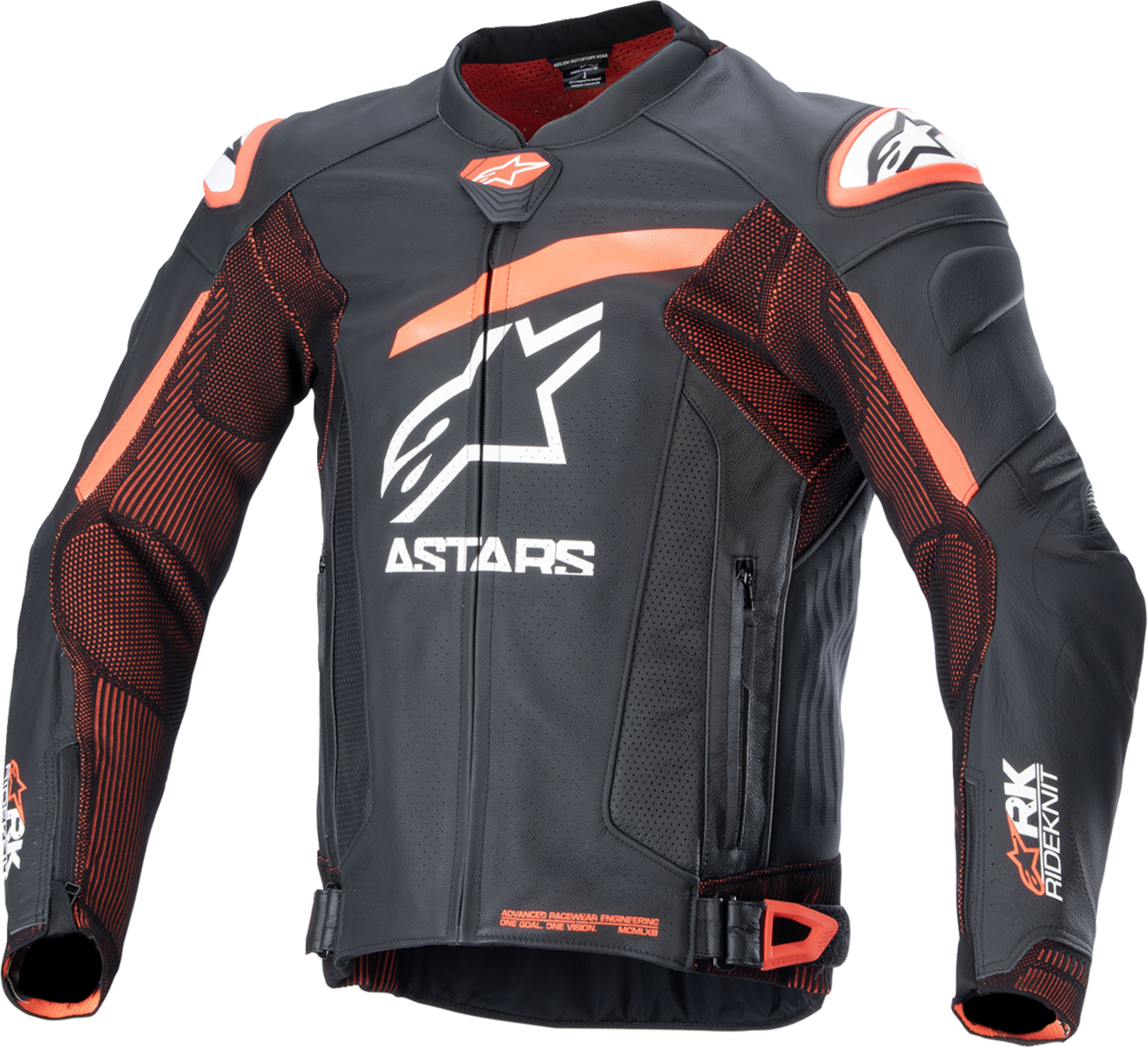 ALPINESTARS GP Plus R v4 Rideknit® Leather Jacket - Black/Red Fluo/White - US 50 / EU 60 3100324-1321-60