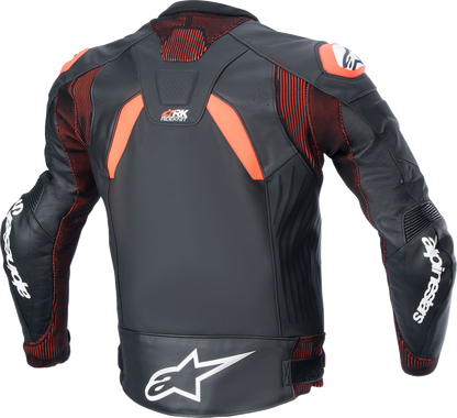 ALPINESTARS GP Plus R v4 Rideknit® Leather Jacket - Black/Red Fluo/White - US 48 / EU 58 3100324-1321-58