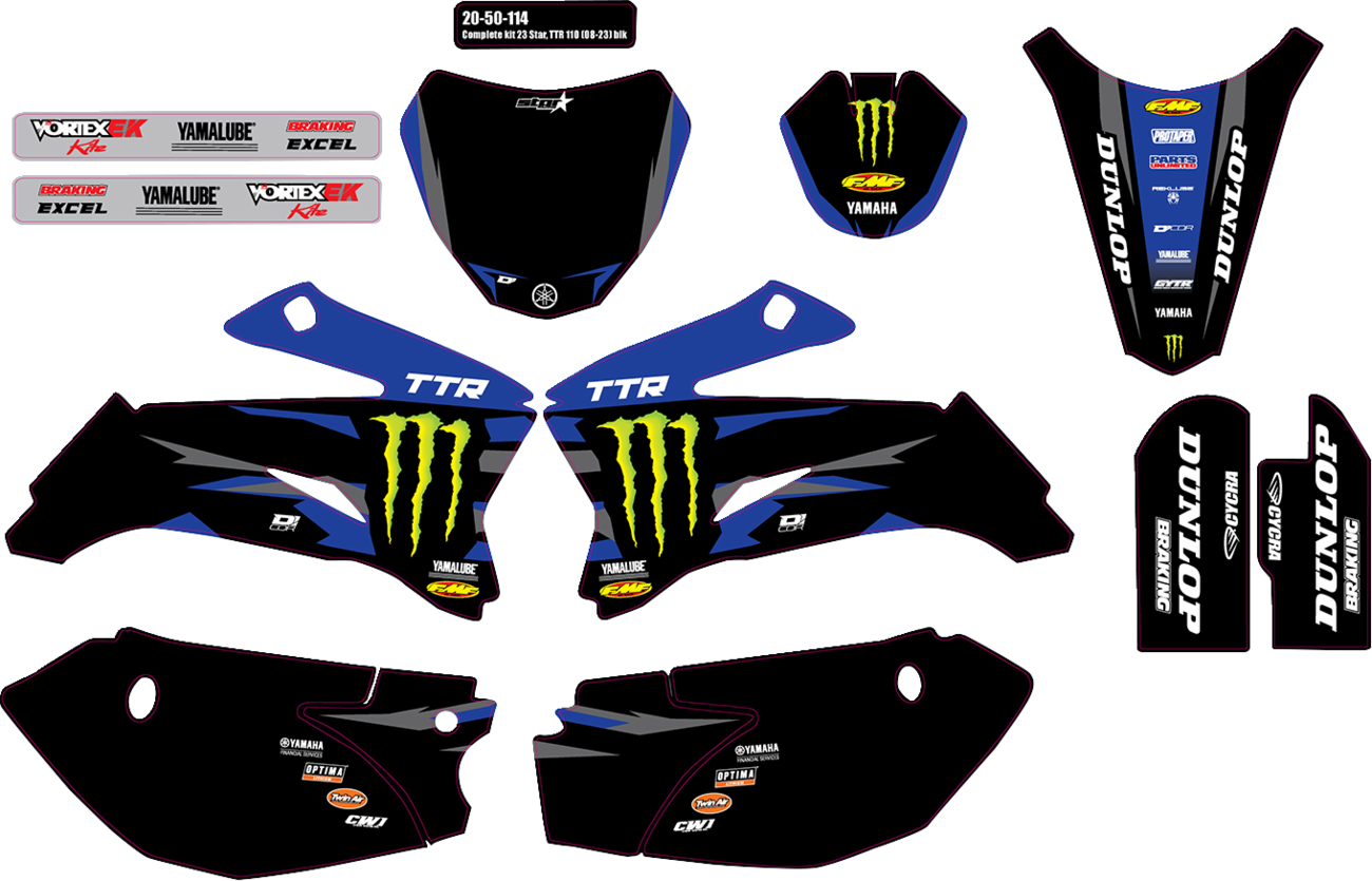 D'COR VISUALS Graphic Kit - '23.5/'24 Monster Energy Star - TTR 110 20-50-114