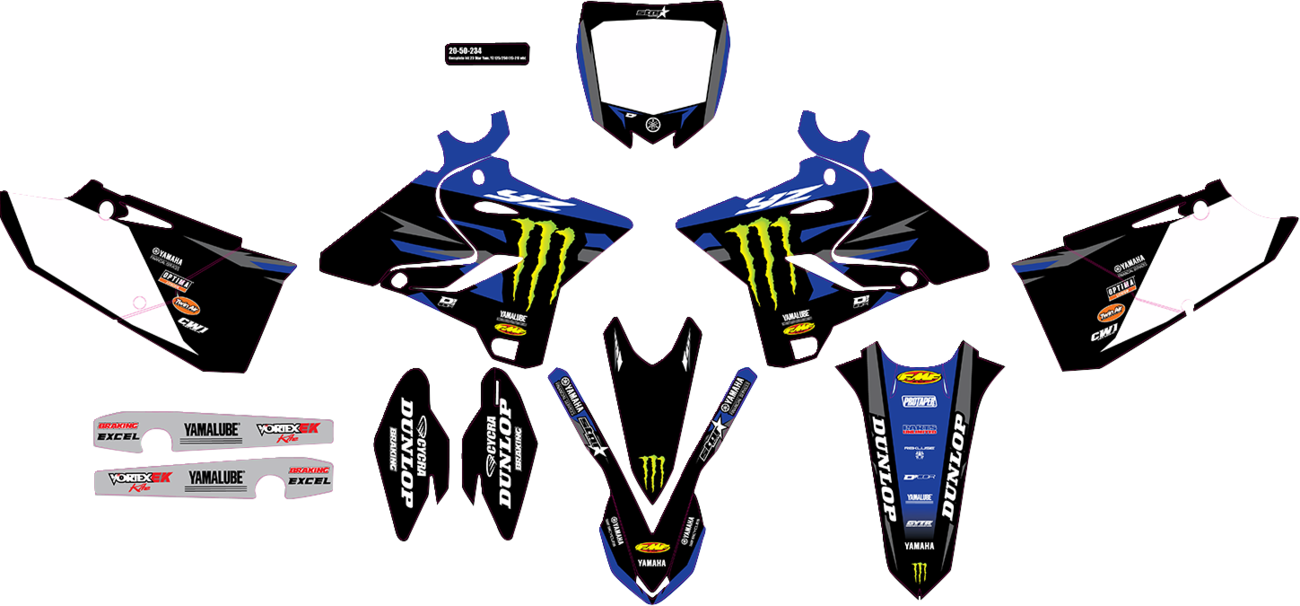 D'COR VISUALS Graphic Kit - Monster Energy Star - YZ 125/250 20-50-234