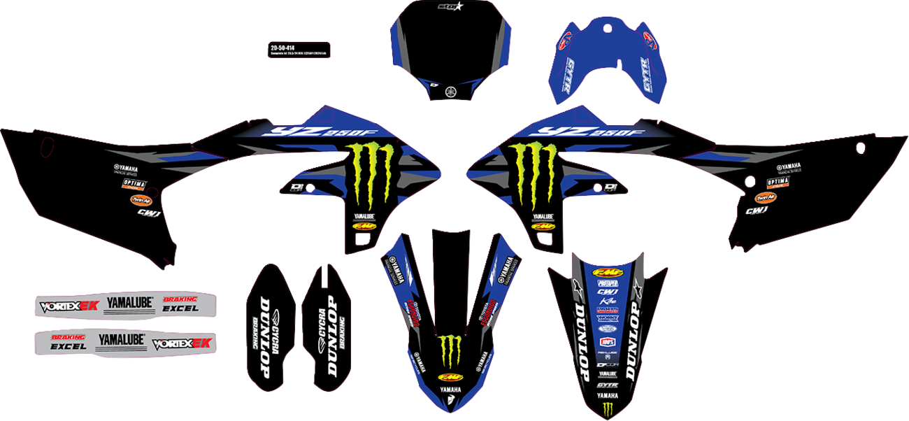 D'COR VISUALS Graphic Kit - '23.5/'24 Monster Energy Star - YZ 250 F 20-50-414