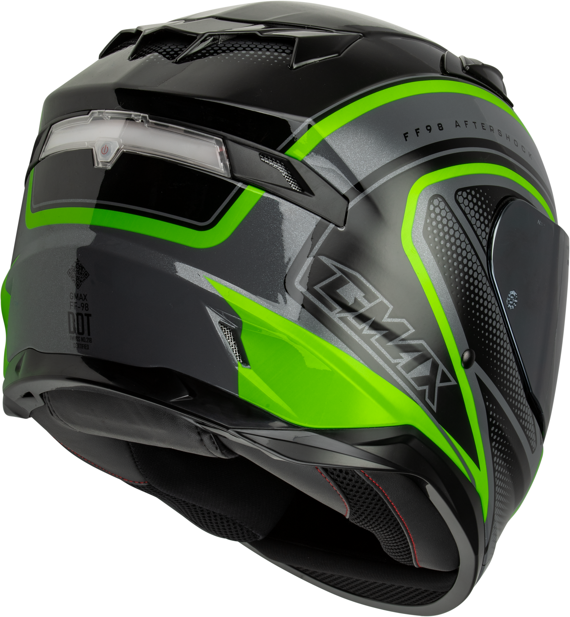 Ff 98 Aftershock Helmet Grey/Neon Green Lg