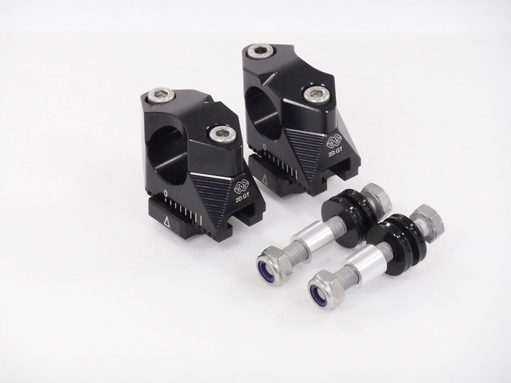 Gilles 2D.GT Adjustable Handlebar Risers for the Ducati Hypermotard 1100 / 796 and Suzuki DL 1000 V-Strom (45mm rise)