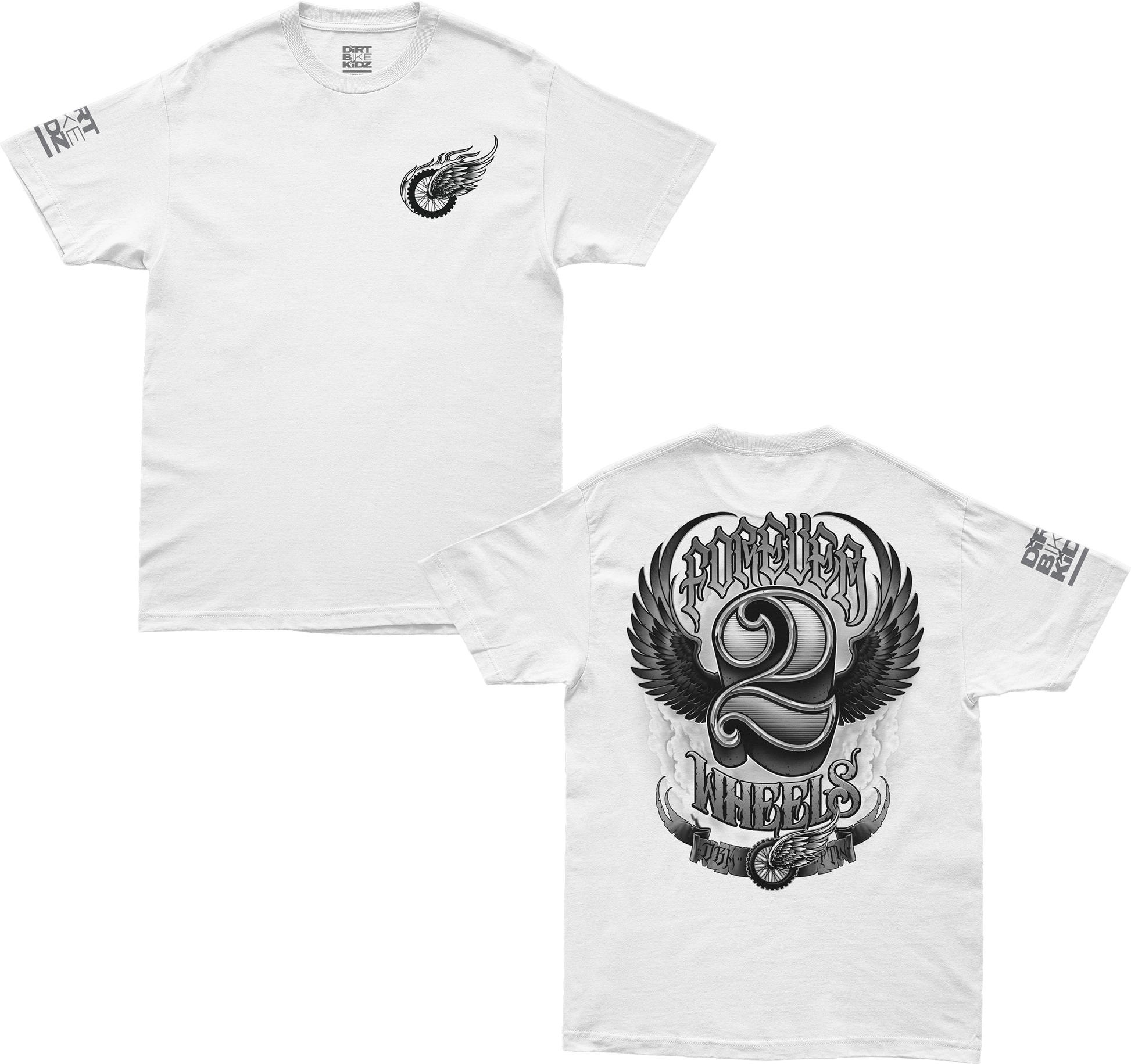 Two Wheels Tee White Sm