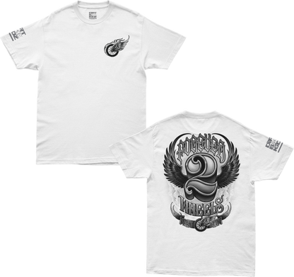 Two Wheels Tee White Sm