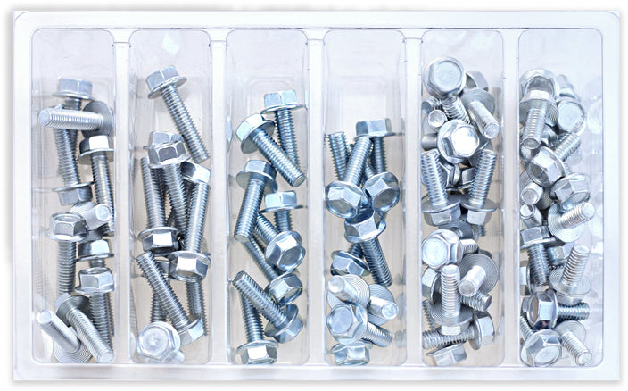 M6 10mm Hex Flange Bolt Assortment 80 Piece Kit