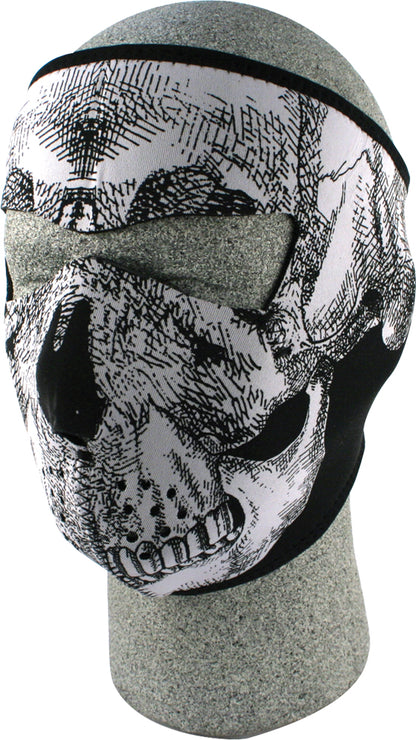 Full Face Mask Black/White Skull