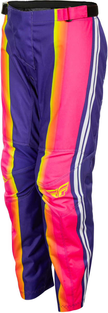 Youth F 16 Raze Pants Purple/Pink/Yellow Sz 24