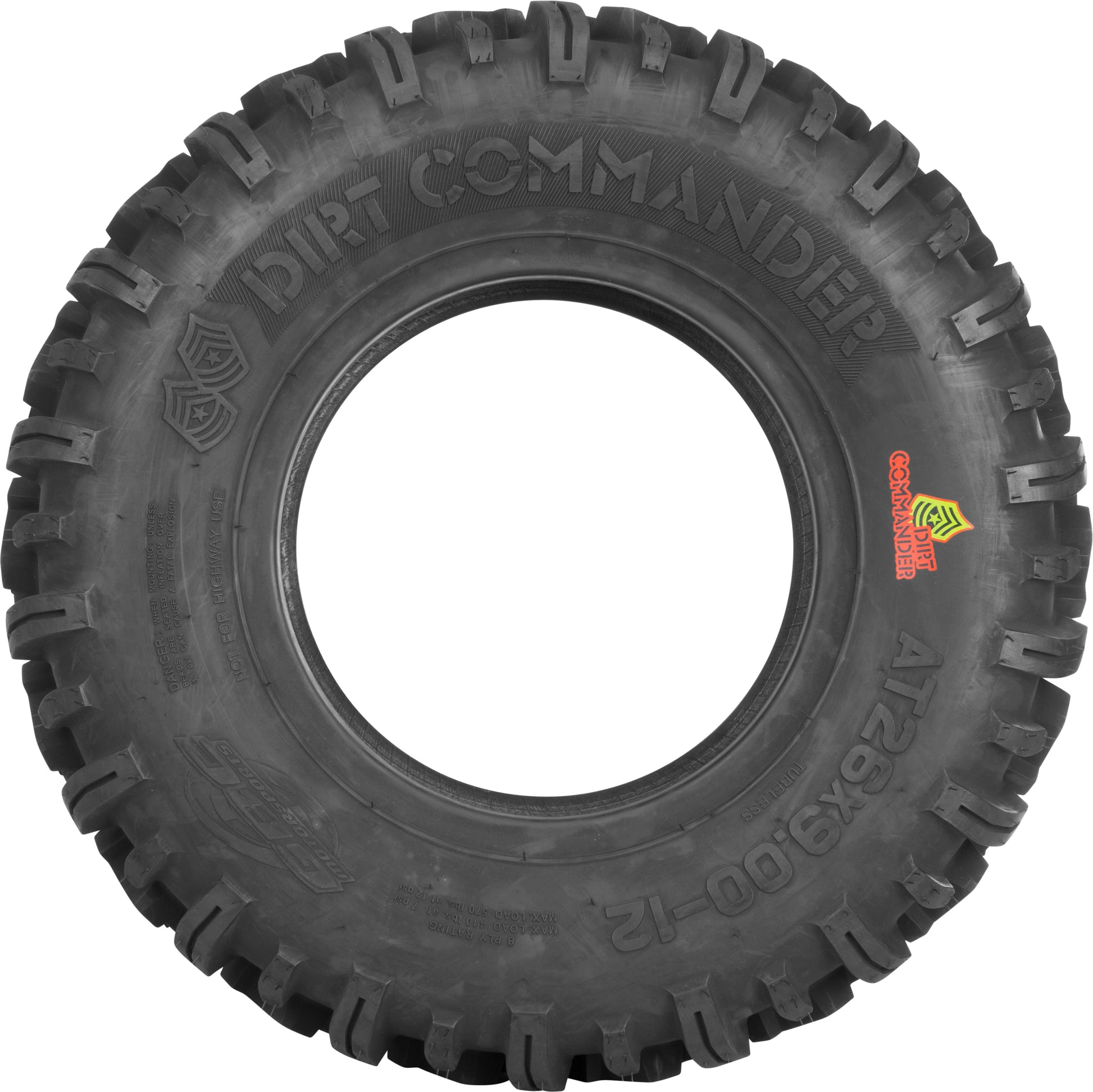 Tire Dirt Commander Rear 25x10 12 Bias Lr580lbs