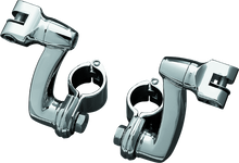 Kuryakyn Longhorn Offset Peg Mounts With 1-1/4inch Magnum Quick Clamp Chrome (Pair)