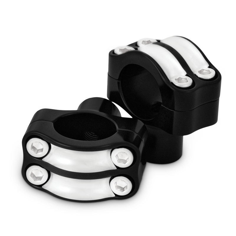 Burly Brand Reaper Riser Clamp 1-1/2in Tall for 1-1/4in Bar, Set - Black Machined