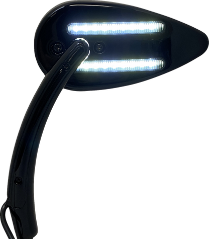 CUSTOM DYNAMICS Mirrors - Side View - with LED Turn Signal - Black - Pair CD-MIR-PLUG-B