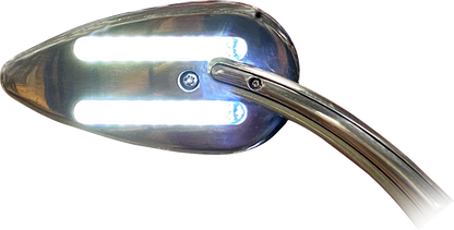 CUSTOM DYNAMICS Mirrors - Side View - with LED Turn Signal - Chrome - Pair CD-MIR-PLUG-C