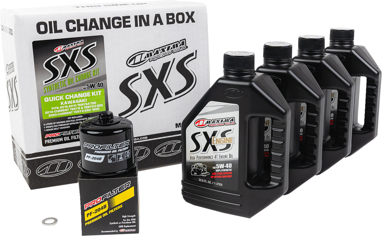MAXIMA RACING OIL SXS Synthetic Oil Change Kit - Kawasaki Teryx - 5W40 90-469013-KRX