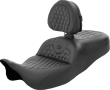 SADDLEMEN RoadSofa™ Seat - Honeycomb - with Backrest - FL '08-'24 808-07B-189BR
