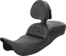 SADDLEMEN RoadSofa™ Seat - Honeycomb - with Backrest - Extended Reach - Heated - FL '08-'23 808-07B-190BRHC