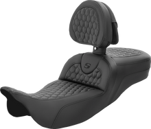 SADDLEMEN RoadSofa™ Seat - Honeycomb - with Backrest - Extended Reach - FL '08-'24 808-07B-190BR
