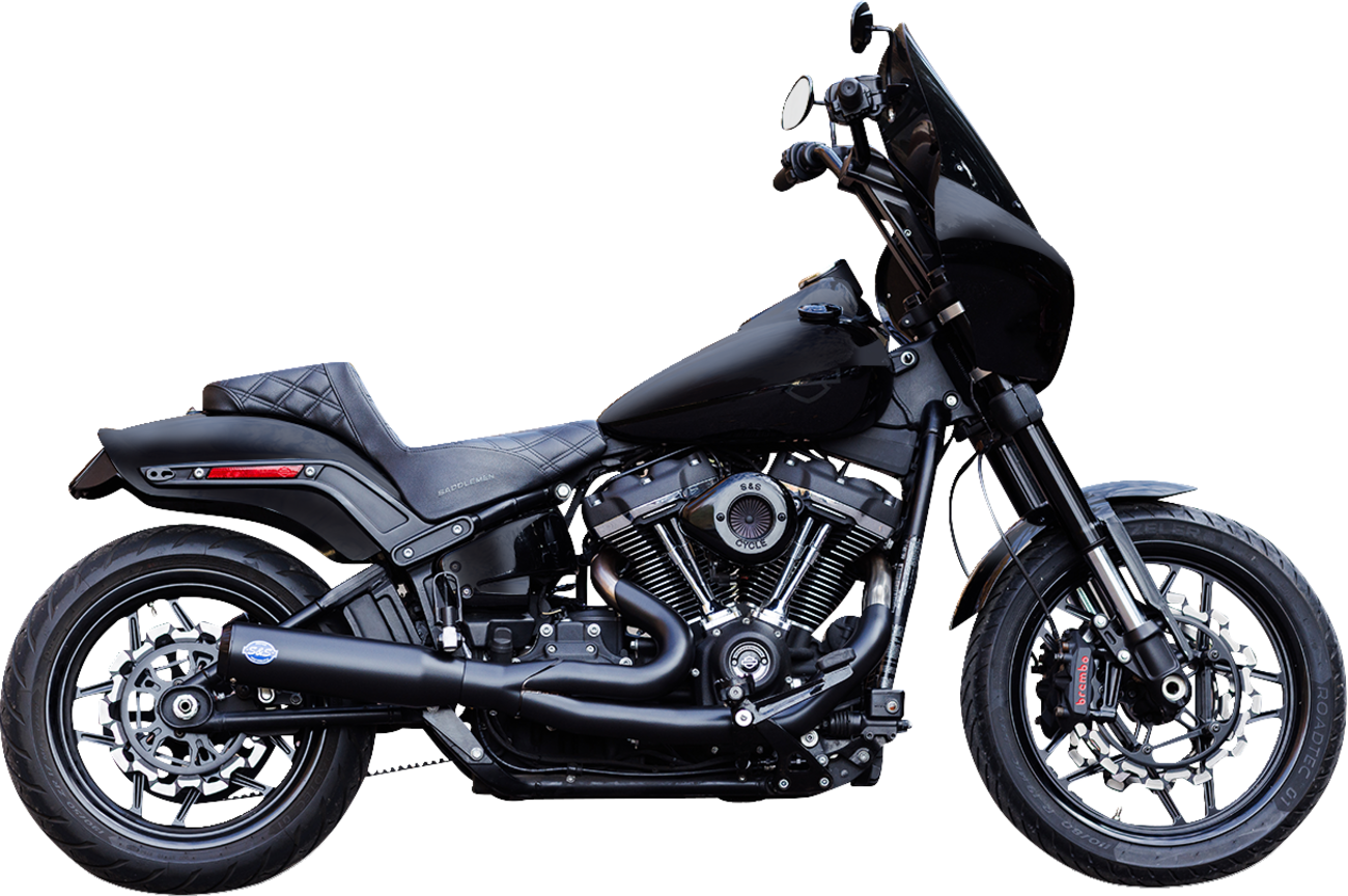 S&S CYCLE 2-into-1 Qualifier Exhaust System - Race Only - Guardian Black 550-1106