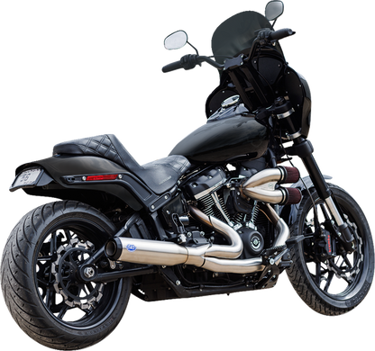 S&S CYCLE 2-into-1 Qualifier Exhaust System - Race Only - Brushed Stainless 550-1105