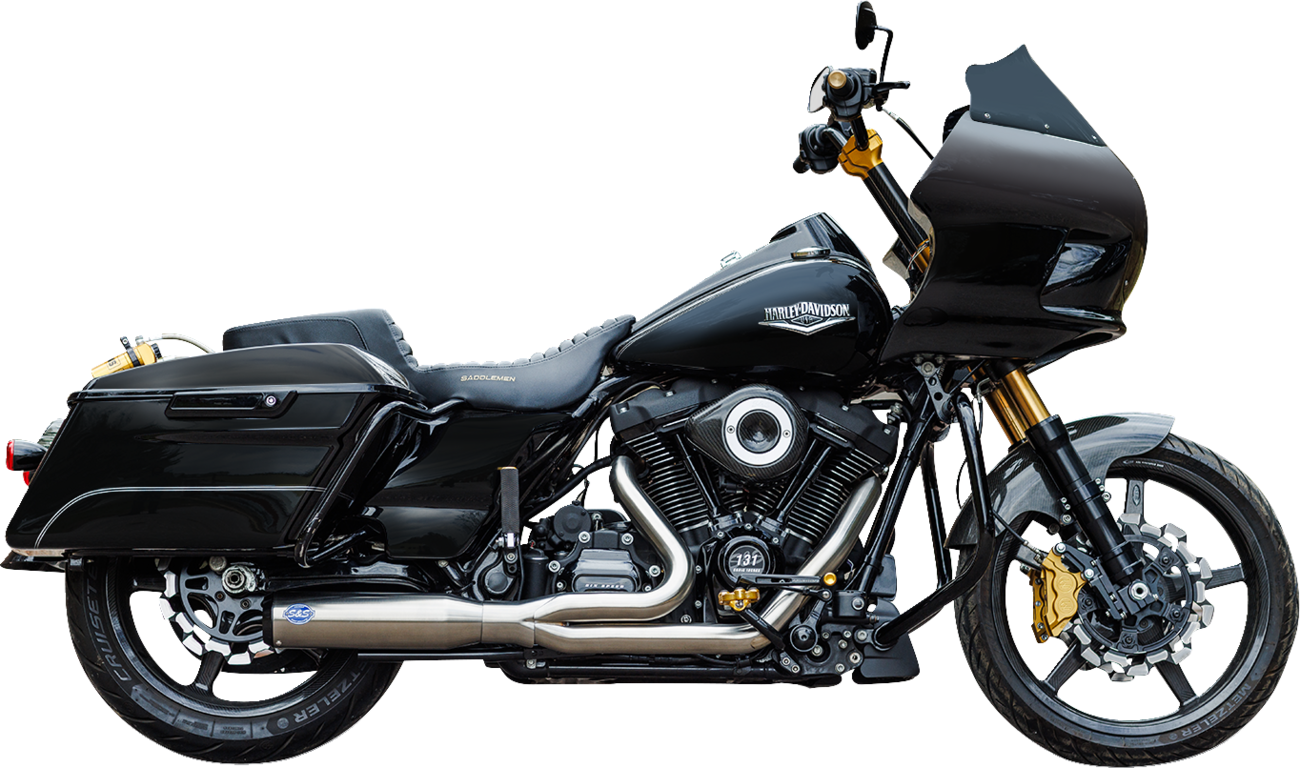 S&S CYCLE 2-into-1 Qualifier Exhaust System - 50-State - Silver 550-1108