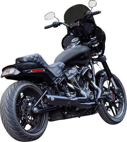 S&S CYCLE 2-into-1 Qualifier Exhaust System - Race Only - Guardian Black 550-1106