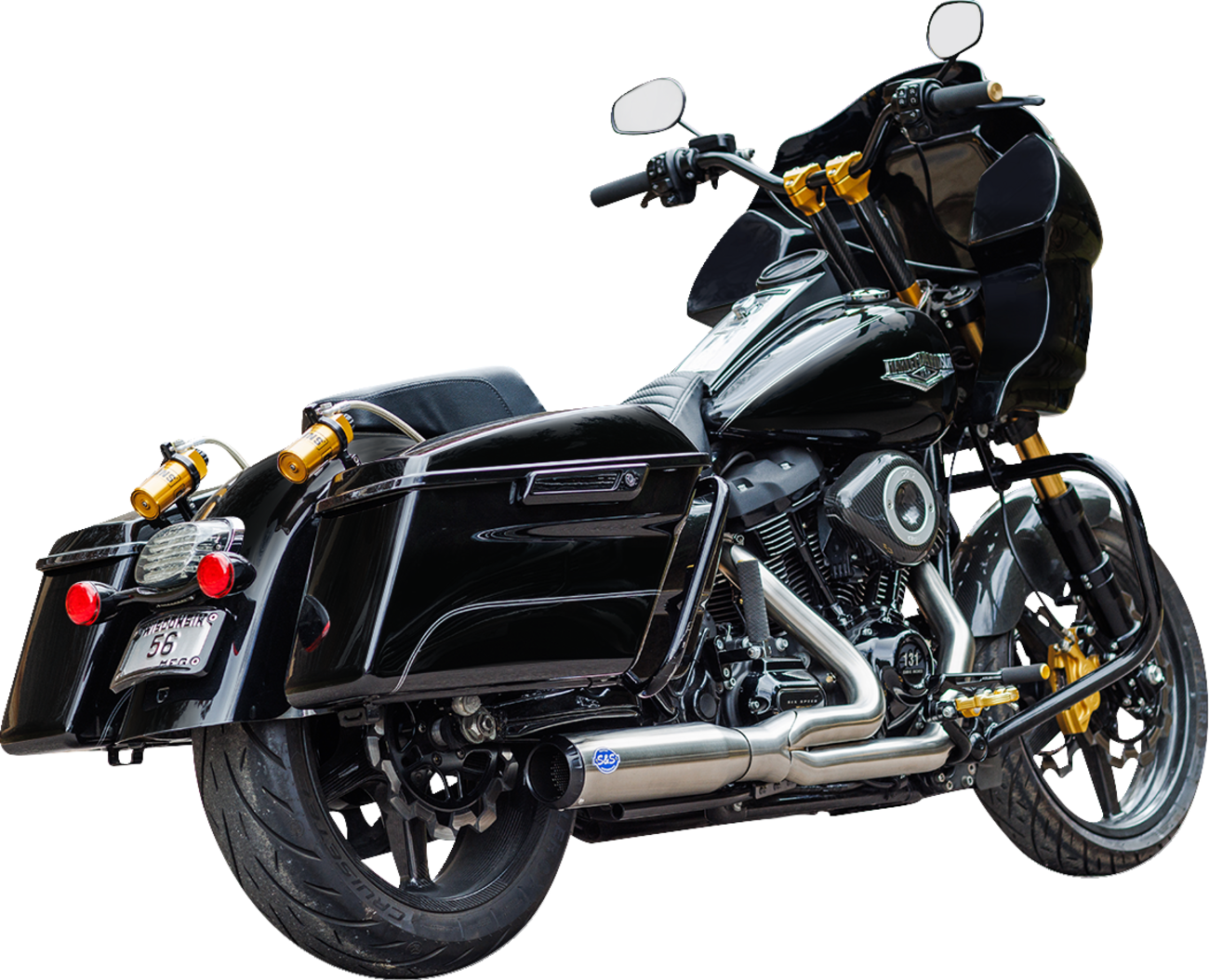 S&S CYCLE 2-into-1 Qualifier Exhaust System - 50-State - Silver 550-1108