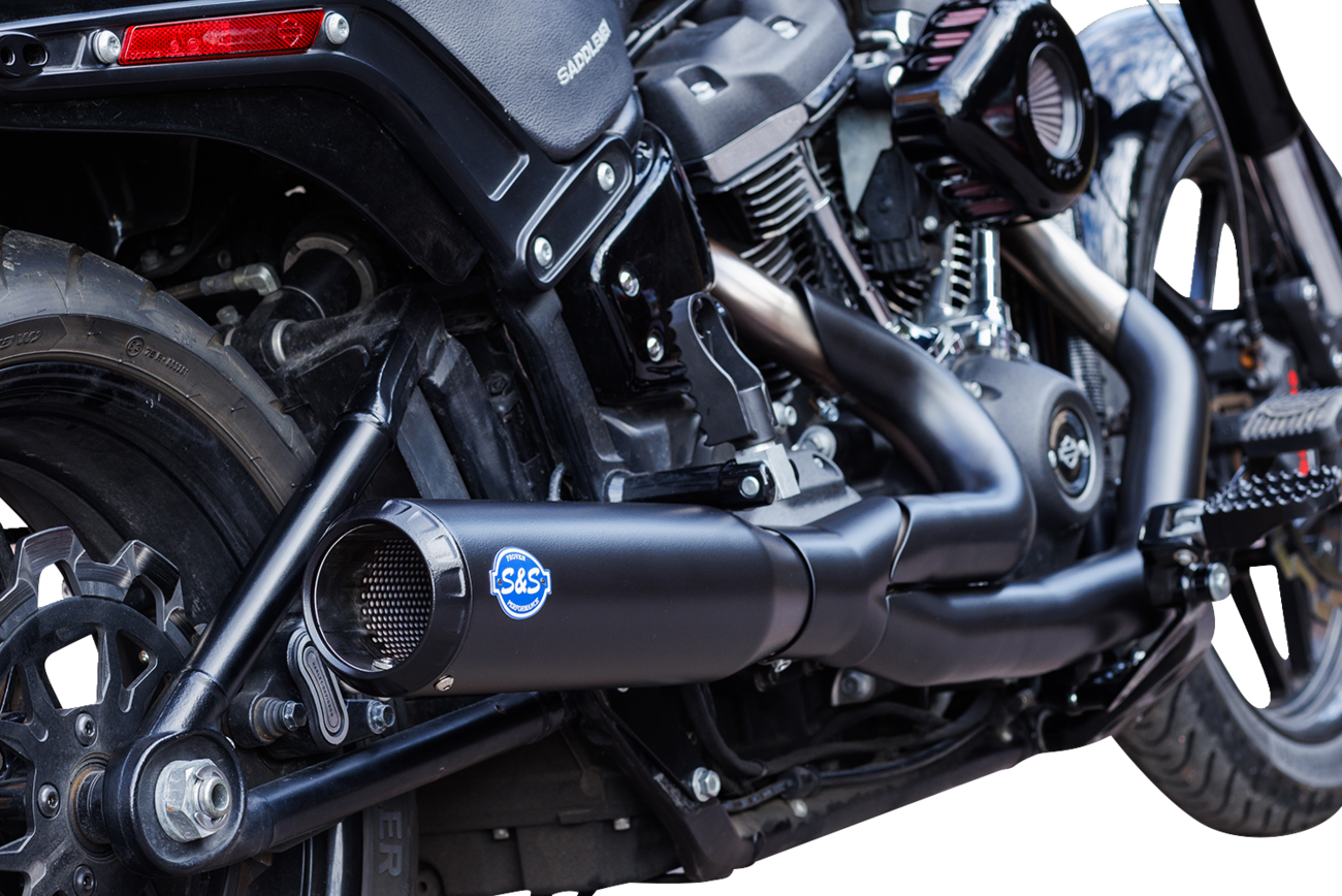 S&S CYCLE 2-into-1 Qualifier Exhaust System - Race Only - Guardian Black 550-1106