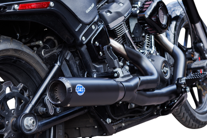 S&S CYCLE 2-into-1 Qualifier Exhaust System - Race Only - Guardian Black 550-1106