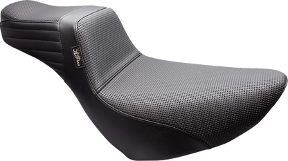 LE PERA Tailwhip Daddy Long Legs Low Rider Seat - Basketweave - Black - FL/FX '18-'24 LYR-580DLBW