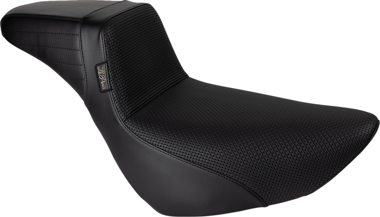 LE PERA Kickflip Daddy Long Legs Low Rider Seat - Basket Weave - Black - FL/FX '18-'24 LYR-590DLBW