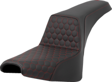 SADDLEMEN Step-Up Seat - Honeycomb - Red Stitching - FXBB/FXST '18-'24 818-30-17704