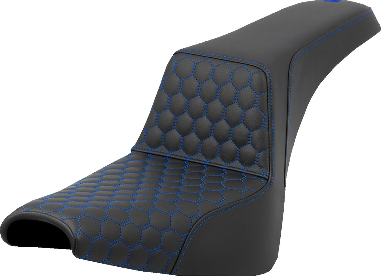 SADDLEMEN Step-Up Seat - Honeycomb - Blue Stitching - FXBB/FXST '18-'24 818-30-17701