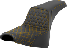 SADDLEMEN Step-Up Seat - Honeycomb - Gold Stitching - FXBB/FXST '18-'24 818-30-17707