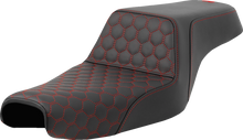 SADDLEMEN Step-Up Seat - Honeycomb - Red Stitching - 3.3 Gal Tank - Sportster '04-'22 807-11-17704