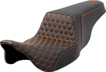 SADDLEMEN Step-Up Seat - Honeycomb - Orange Stitching - FL '08-'23 808-07B-17703