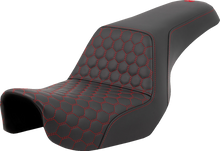 SADDLEMEN Step-Up Seat - Honeycomb - Red Stitching - Dyna '06-'17 806-04-17704