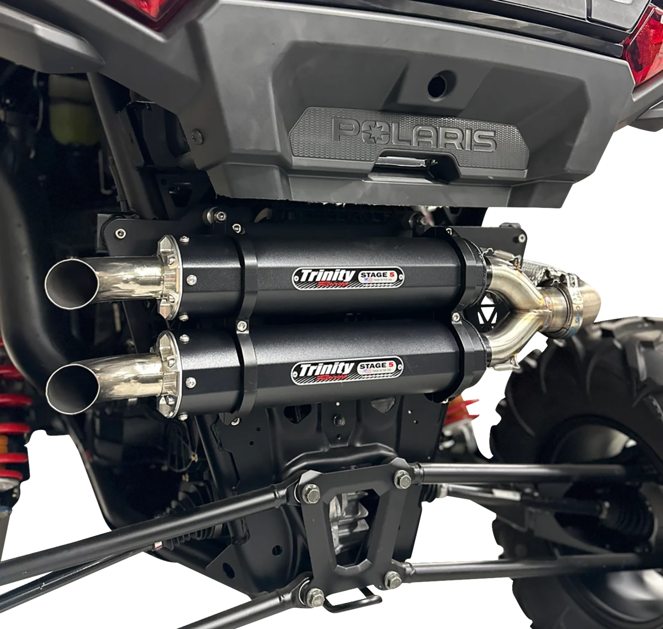 TRINITY RACING Dual Slip-On Mufflers - Brushed Aluminum TR-4186S