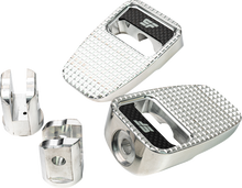 SLYFOX Foot Pegs - Silver Polished - Front SF-904-01-2