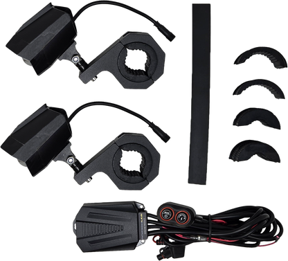 Dual Switchback Led Lights Black Wired Remote Pr