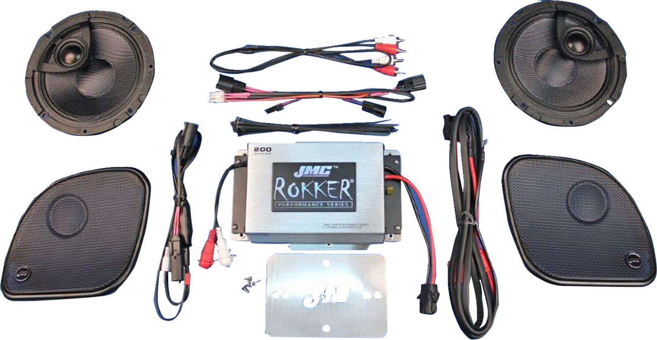 J & M 200 W 2-Channel Amplifier/Speaker Kit - Harley Davidson RKT6-200HR15