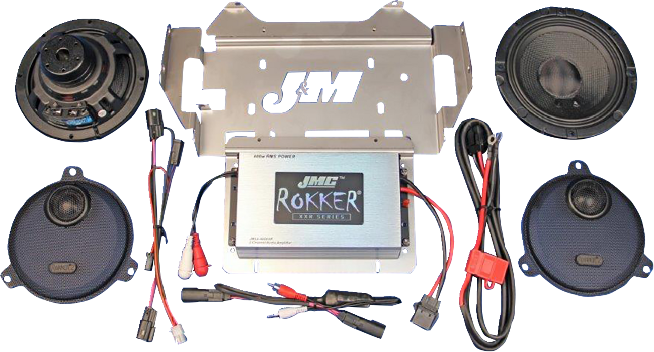 J & M 400 W 2-Channel Amplifier/Speaker Kit - '14-'23 FLHX/FLHTK/FLHCUTG RKT6-400HC14