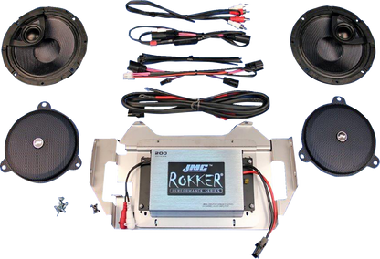 J & M 200 W 2-Channel Amplifier/Speaker Kit - Harley Davidson RKT6-200HC14