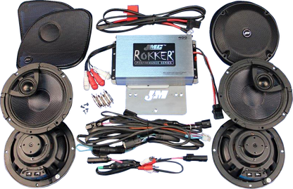 J & M 400 W 4-Channel Amplifier/Speaker Kit -'16-'23 FLTRU/FLTRK RKT6-400HR16-UL4