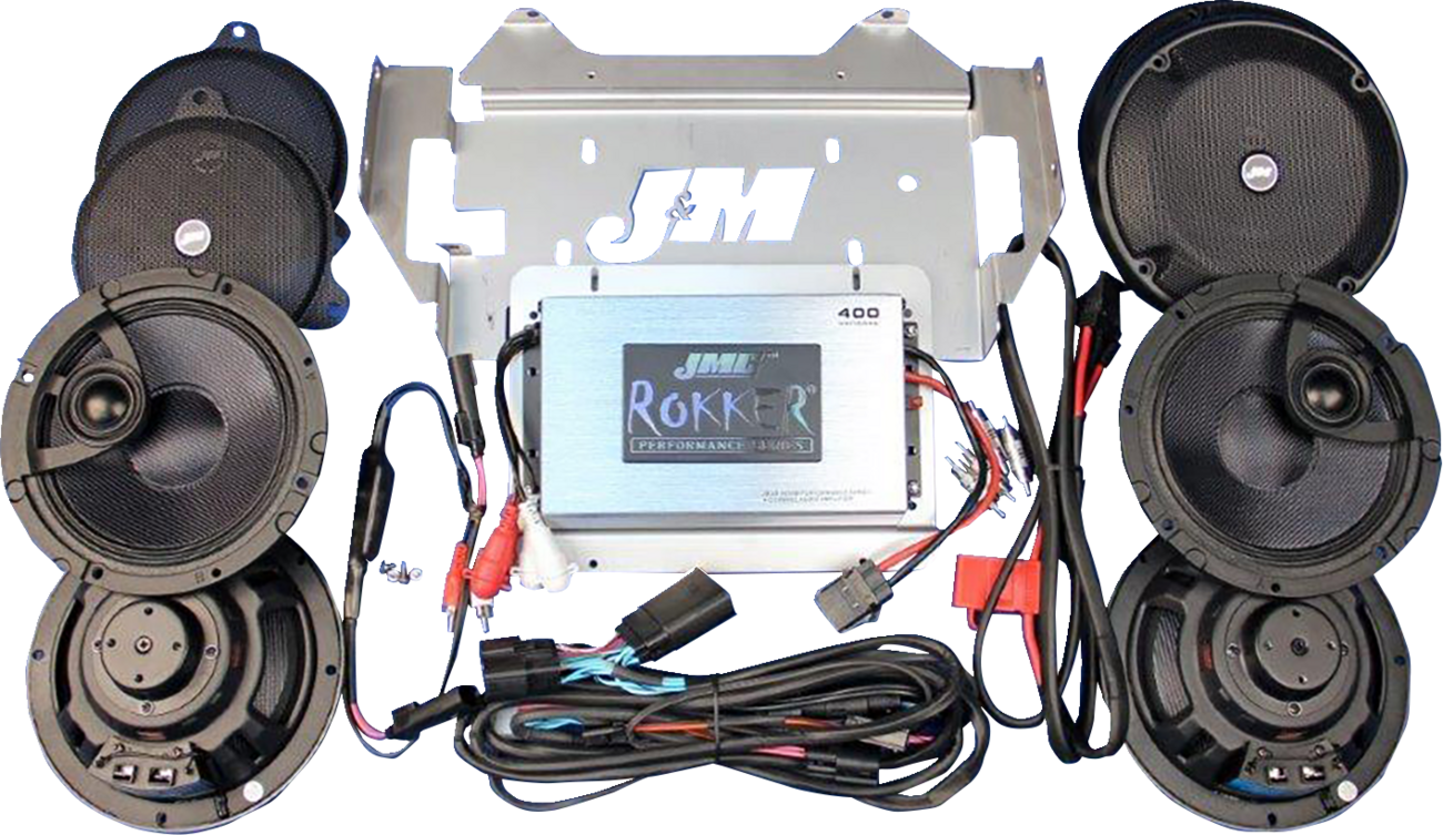 J & M 400 W 4-Channel Amplifier/Speaker Kit - FLHTK/FLHT/FLHCUTG RKT6-400HC14-UL4