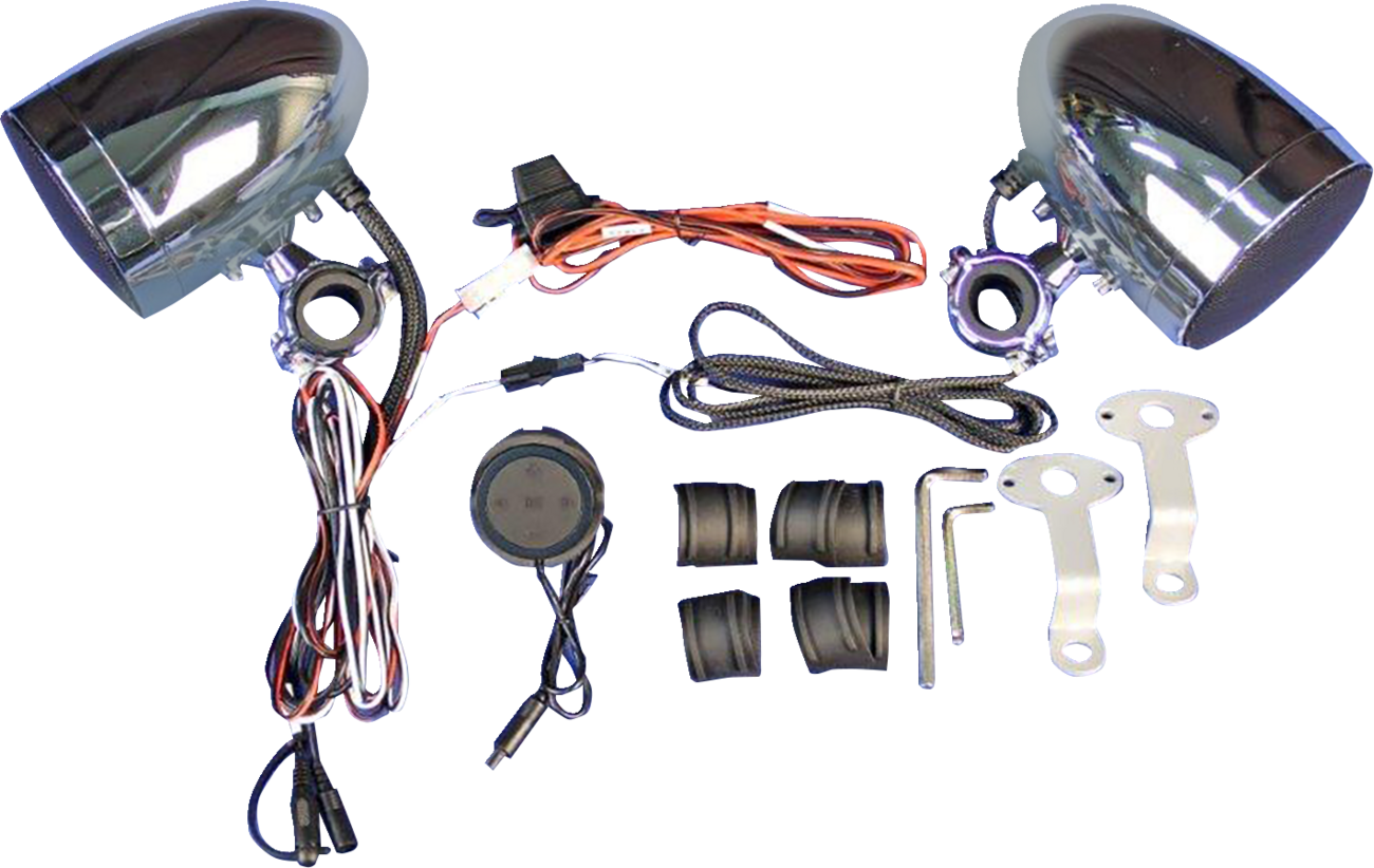J & M Self-Amplified Speaker Kit - Handlebar Mount - Bluetooth MHAS-BLU3