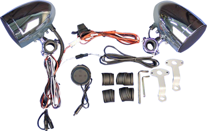 J & M Self-Amplified Speaker Kit - Handlebar Mount - Bluetooth MHAS-BLU3
