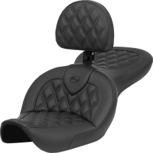 SADDLEMEN Roadsofa™ Seat - with Backrest - Lattice Stitch - FXDWG '96-'23 896-05-182BR