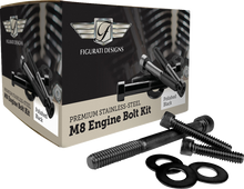 FIGURATI DESIGNS Engine Bolt Kit - Black - Stainless Steel - M8 FD100-M8 BOLT-BLK