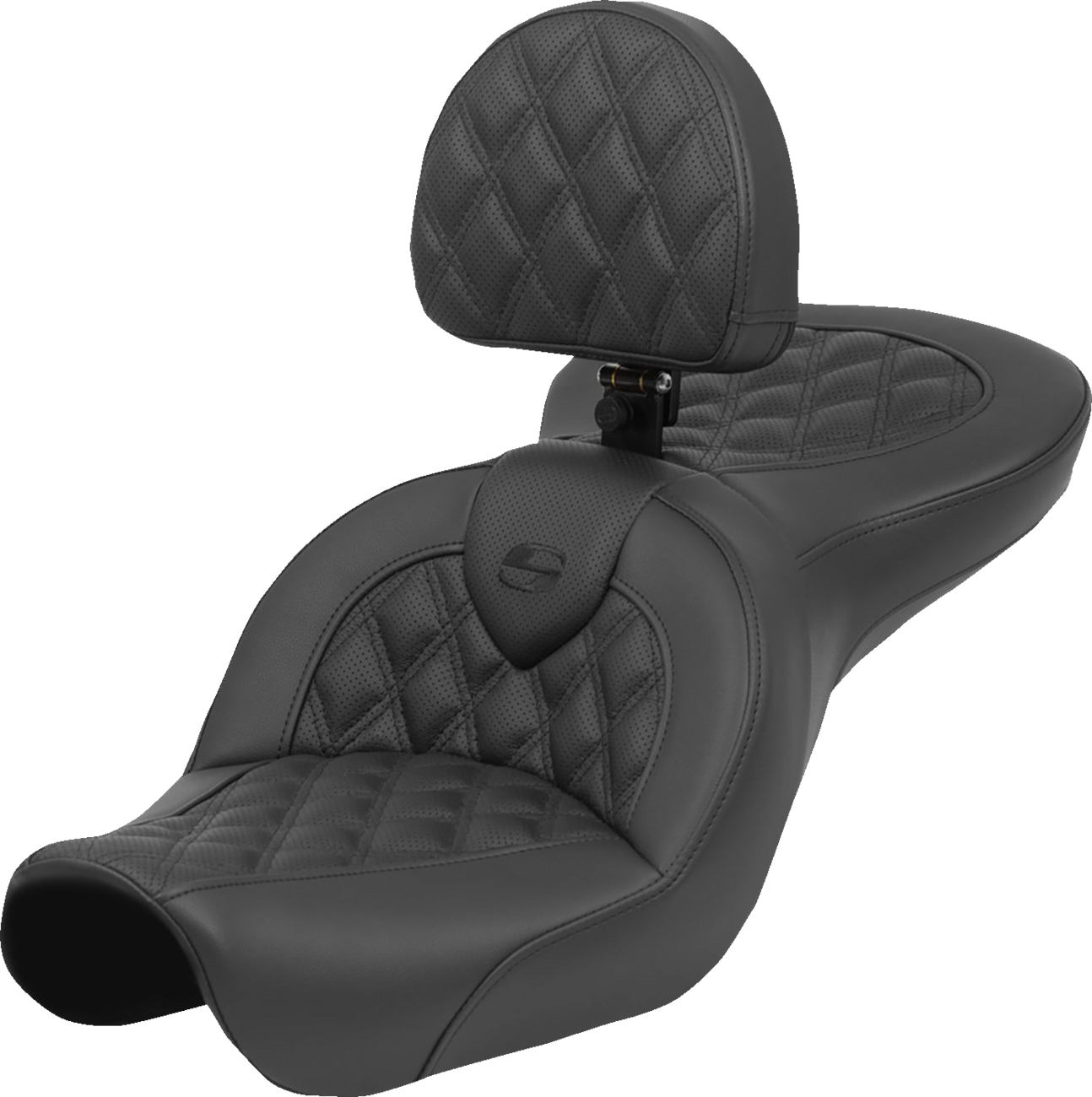 SADDLEMEN Roadsofa™ Seat - Lattice Stitch - with Backrest - FXD '04-'05 804-04-182BR